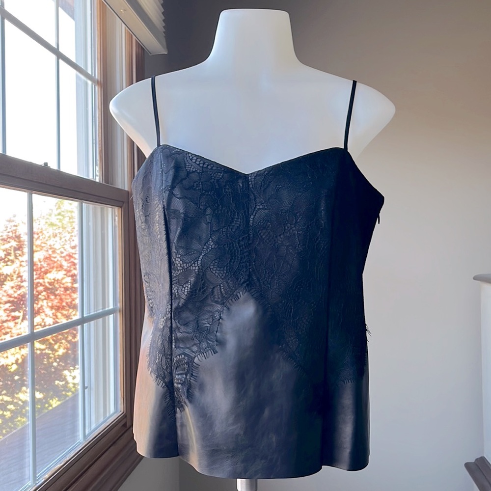 NWT Express Leather & Lace Tank